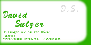 david sulzer business card